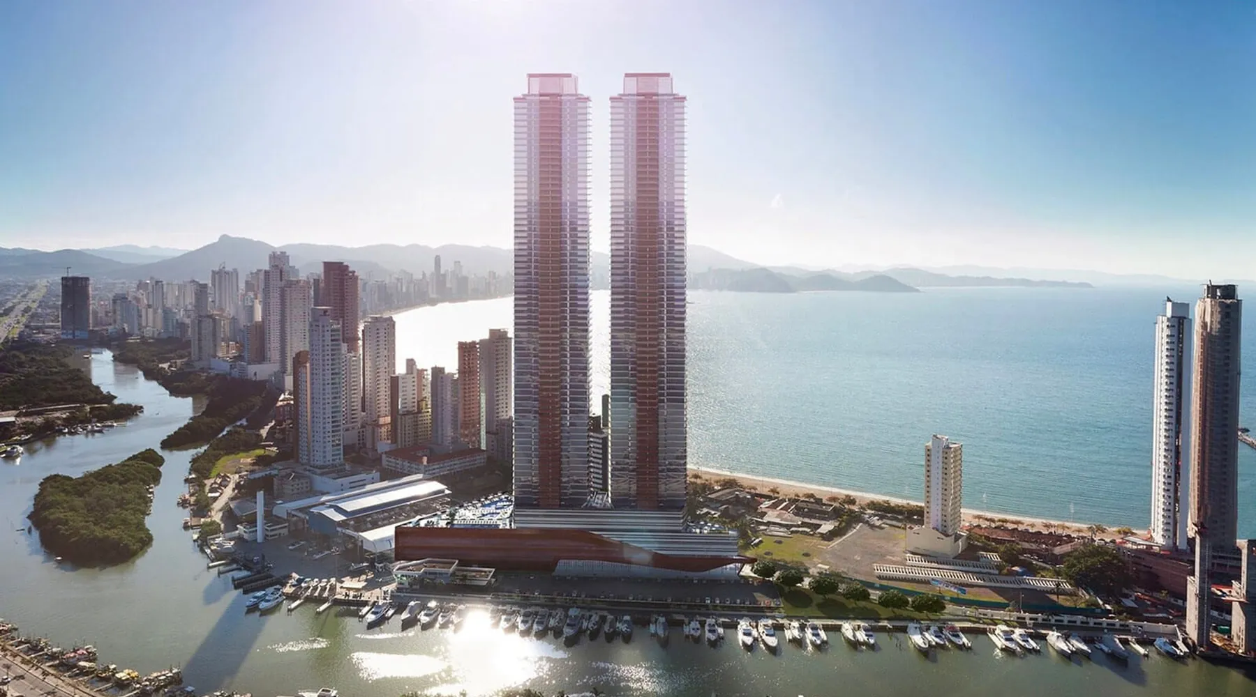 Conjunto de arranha-céus residenciais entre os mais altos do Brasil