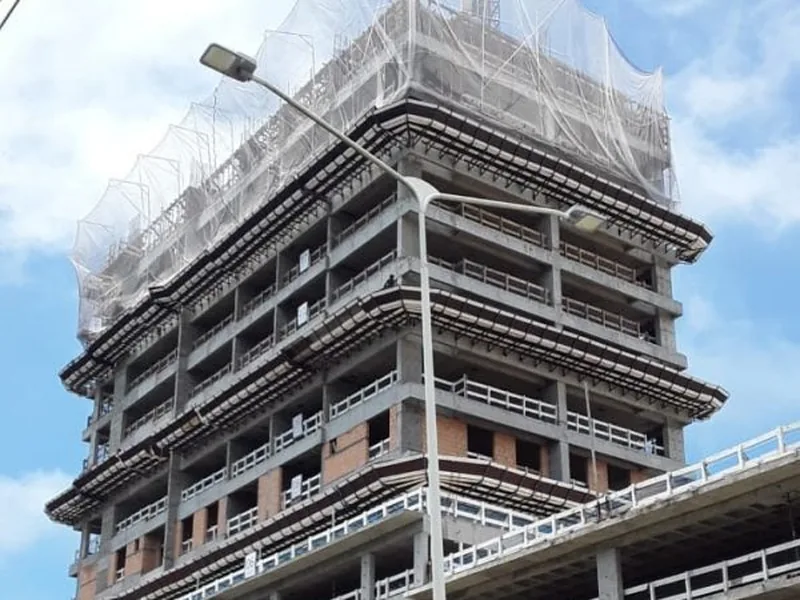Sistema SLQA instalado nos pavimentos superiores de uma obra